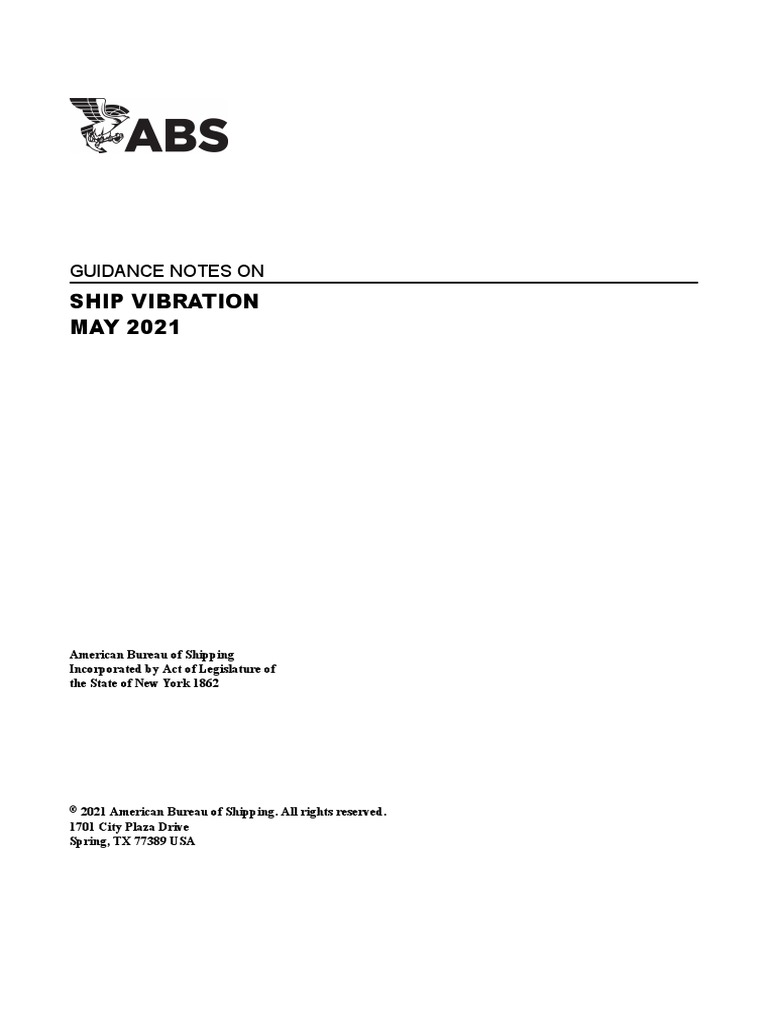 Abs - Ship Vibration - 2021 | PDF | Ships | Engines