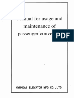 Manual For Usage and Maintenance of Passenger Conveyors: Hyunda I Elevator MFO CO., LTD