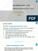 Lecture 5 - The Pakistan Movement (1940 - 1947) PAK STUDIES