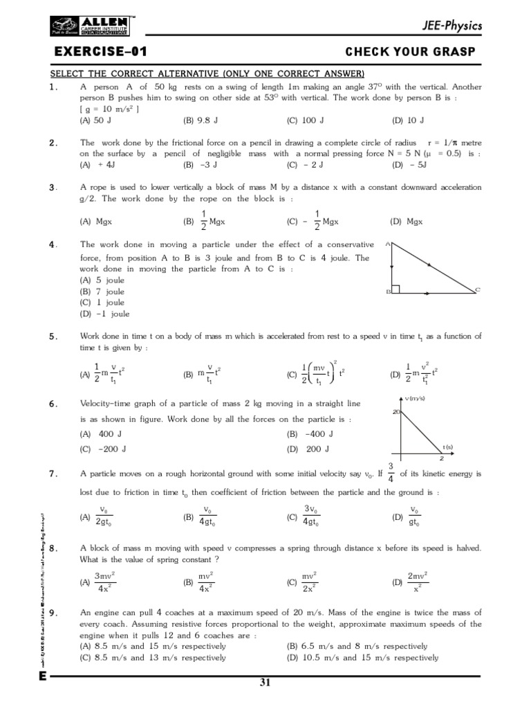 Work Power and Energy PDF Force Potential Energy