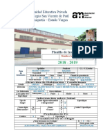 Colegio San Vicente de Paúl - Planilla de Inscripción Grado 1 2018-2019