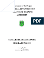 Punjab TEVTA Employees Service Regulations
