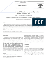 Adequacy of The Tensile/elongation Test As A Quality Control Criterion For Vehicle Tires