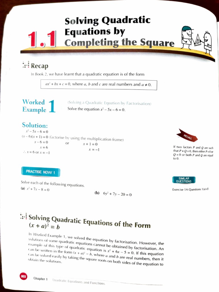Completing the Square in Quadratics | PDF | Quadratic Equation | Equations