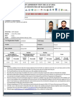 Cat 2021 Score Card: Common Admission Test 2021 (Cat 2021) Indian Institutes of Management