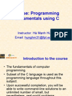 Course: Programming Fundamentals Using C: Instructor: Hà M NH Hùng Email