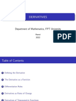 Derivatives: Department of Mathematics, FPT University