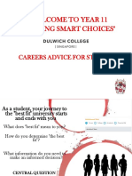 Welcome To Year 11 "Making Smart Choices": Careers Advice For Students