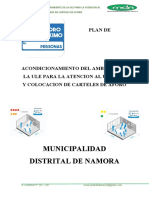 Plan de Acondicionamiento Del Ambiente de La Ule para La Atencion Al Usuario y Colocacion de Carteles de Aforo