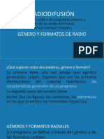 Radiodifusión Géneros y Formatos