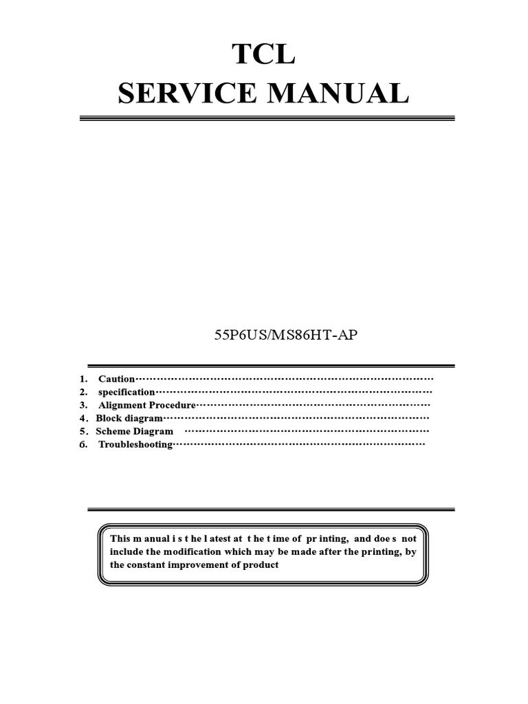 TCL 55P6US Service Manual Guide | PDF | Computer Network | Ip Address