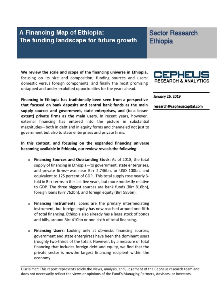 A Financing Map of Ethiopia: The Funding Landscape For Future Growth ...