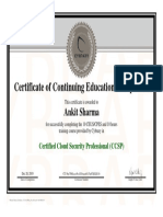 Certificate of Continuing Education Completion: Ankit Sharma