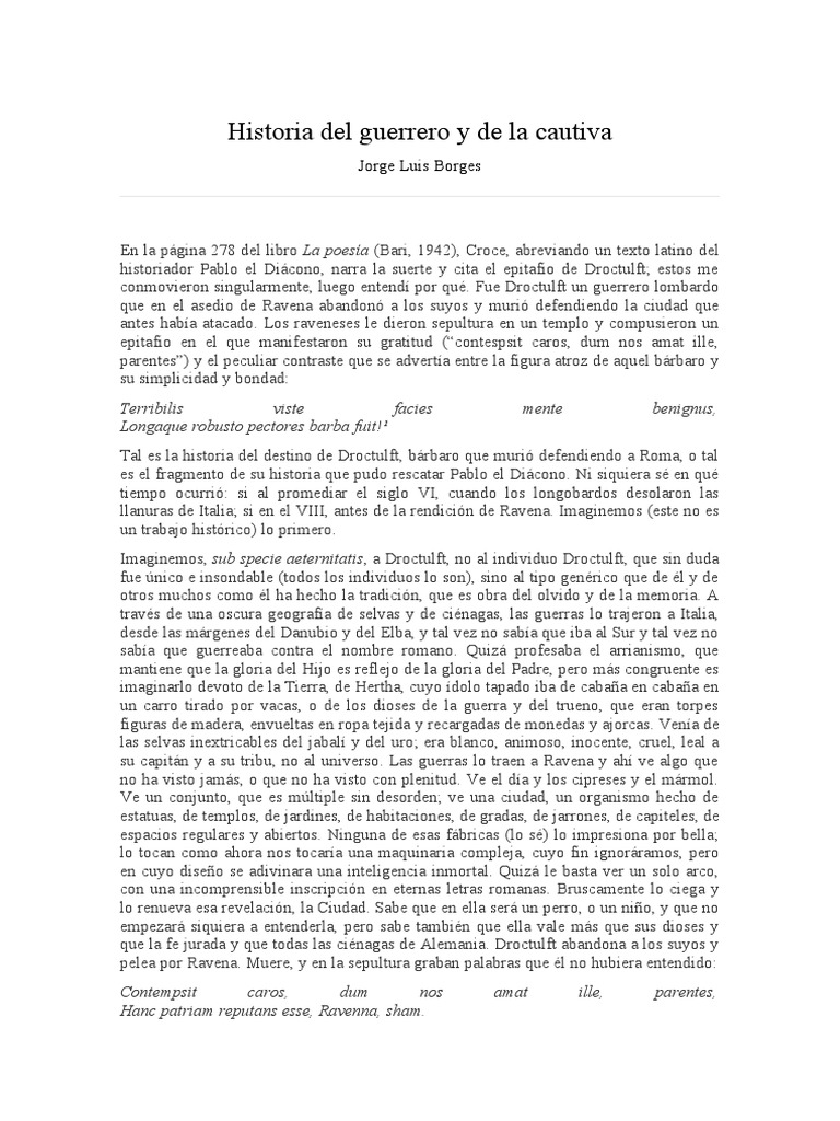 Historia Del Guerrero y de La Cautiva PDF