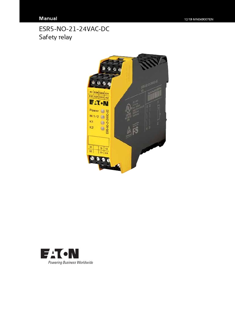 ESR5NO2124VACDC Safety Relay Manual PDF Relay Safety