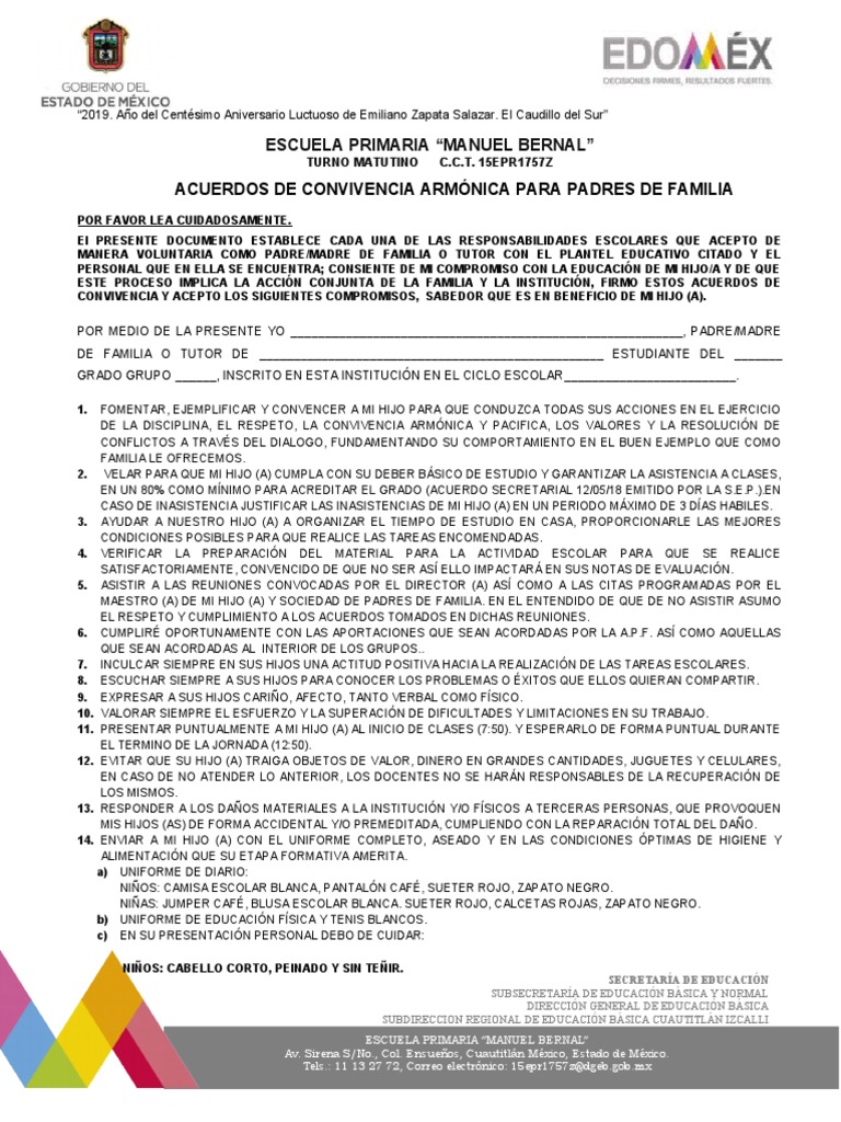 Acuerdos de Convivencia Escolar 2023 | PDF | Educación primaria