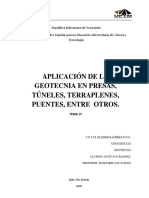 Tema Vi Aplicación de La Geotecnia en Presas, Túneles, Terraplenes, Puentes, Entre Otros.