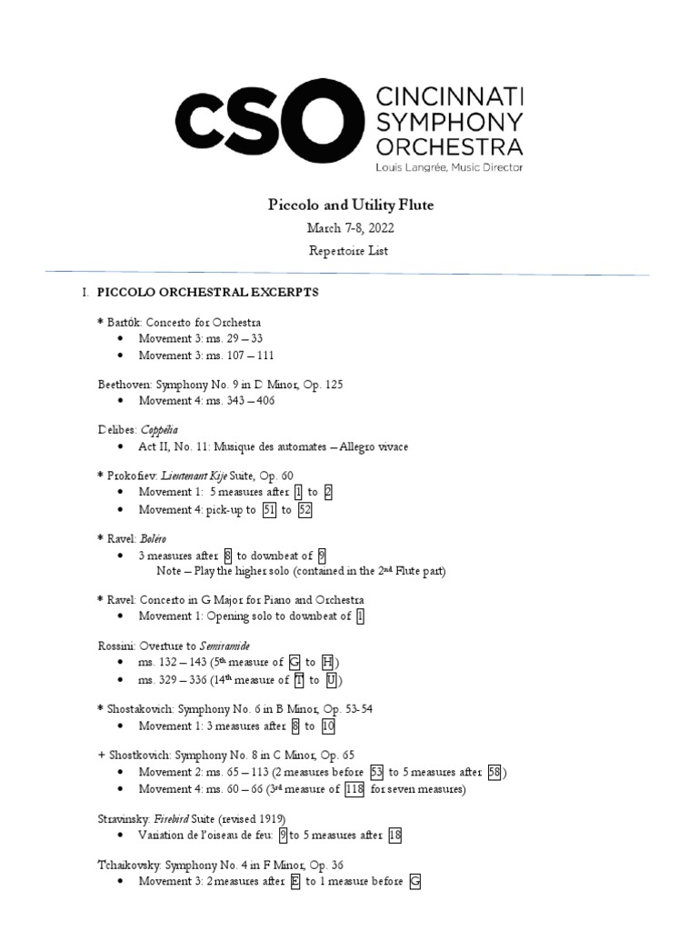 PiccoloUtility Flute Repertoire List PDF