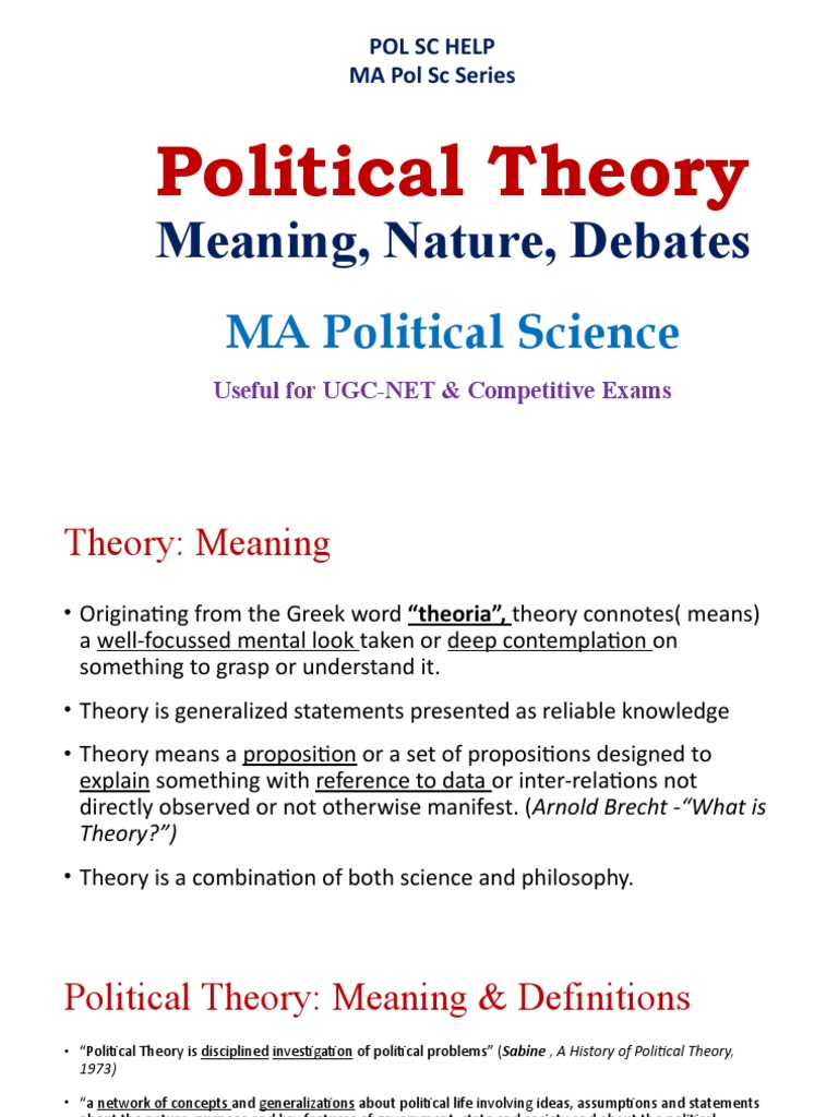 Understanding Political Theory Concepts | PDF | Science | Theory