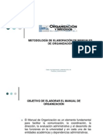 Metodología de Elaboración de Manuales de Organización