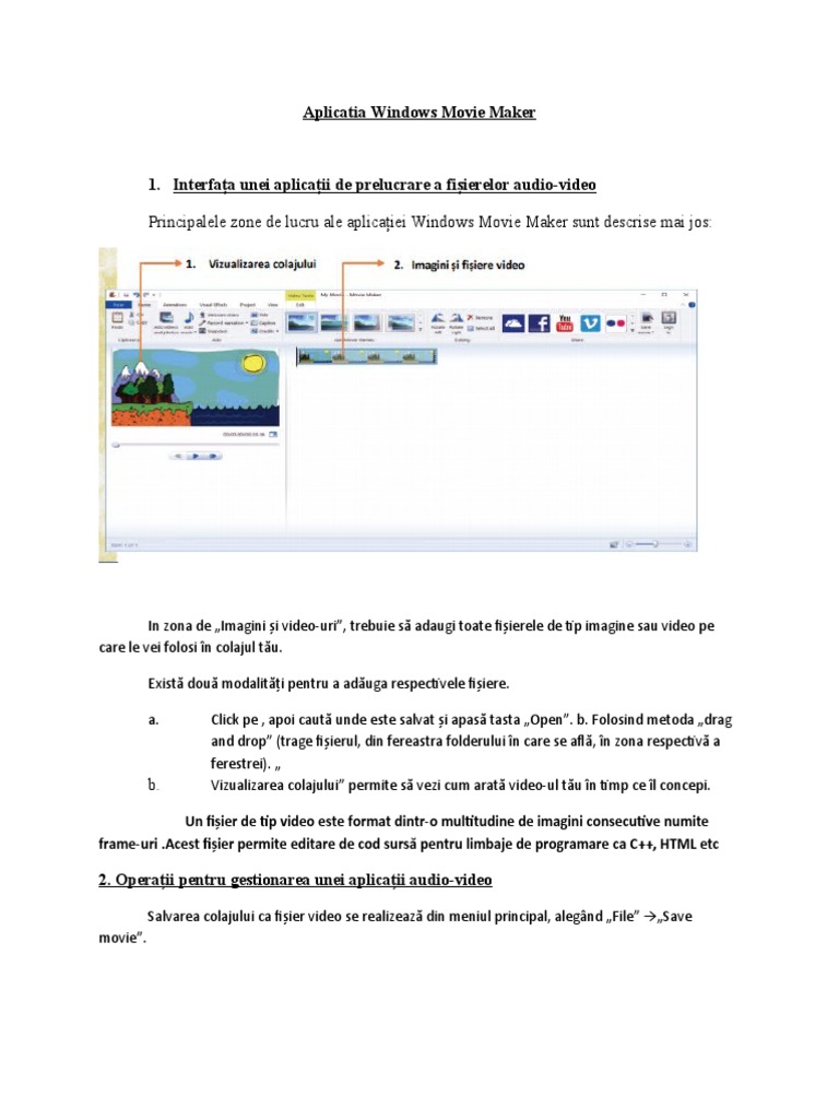 Introducere in Windows Movie Maker PDF