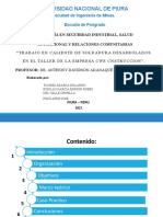 Trabajo en Caliente de Soldadura Desarrollados en El Area de Taller de La Empresa Cwe Construccion.