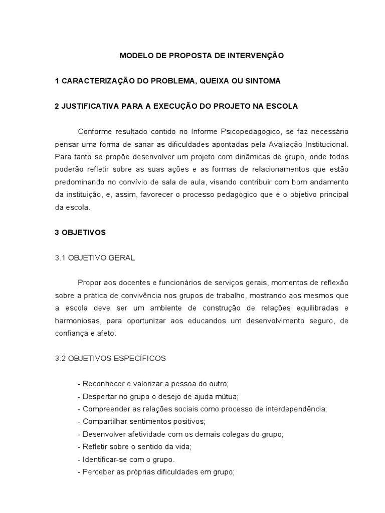Exemplo Proposta de Intervencao | PDF