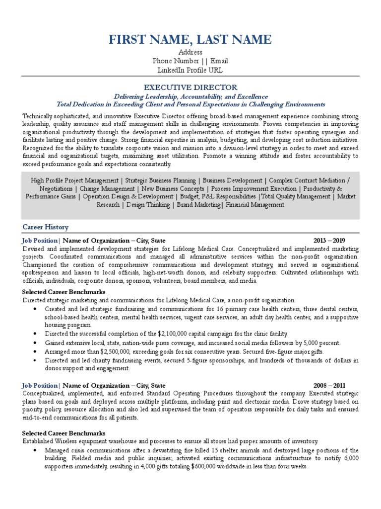 Achievement Based Resume | PDF | Fundraising | Health Care