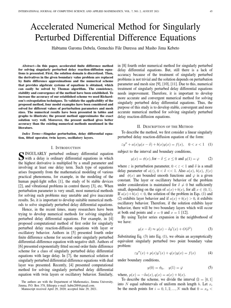 Accelerated Numerical Method For Singularly Perturbed Differential ...