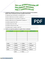 Completa Las Siguientes Oraciones Con Las Reglas de Acentuación de Las Palabras Agudas, Llanas y Esdrújulas Que Hemos Repasado Anteriormente