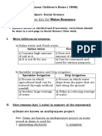 Answer Key For Water Resource: Be Done in A New Page in Social Science Class Work