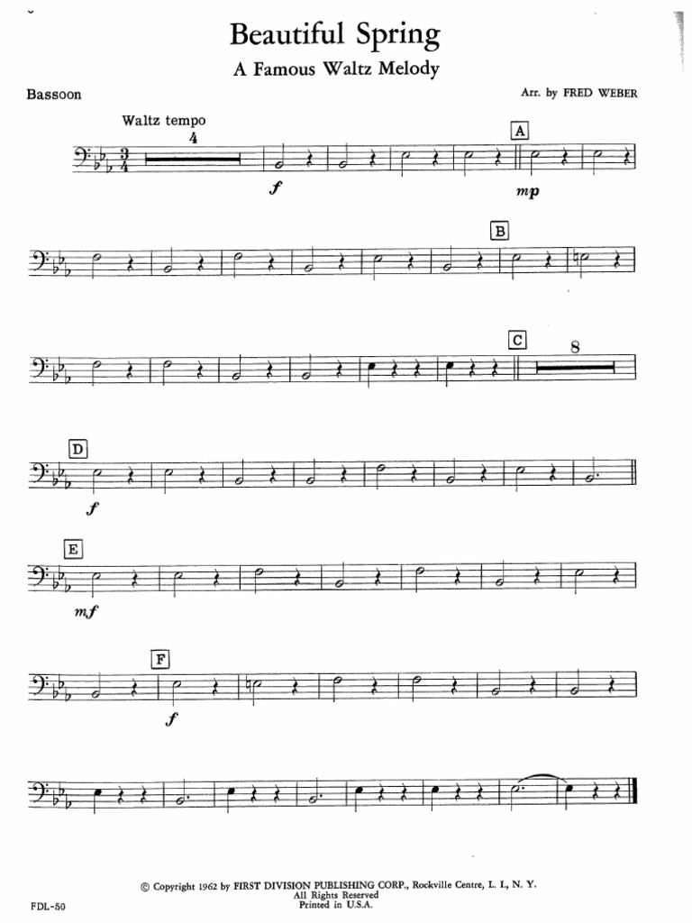 Beautiful Spring Bassoon PDF