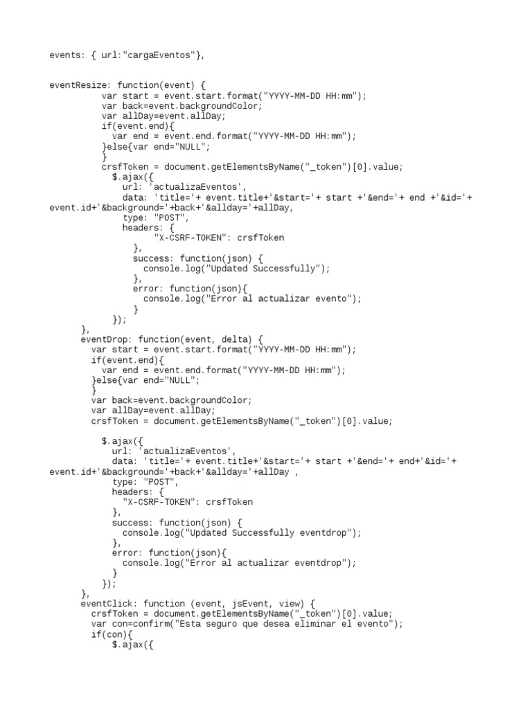 Funciones Javascript - Eventos | PDF | Computing | Ajax (Programming)