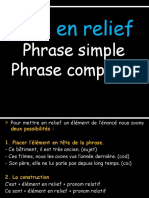 Mise en Relief Et Phrase Complexe