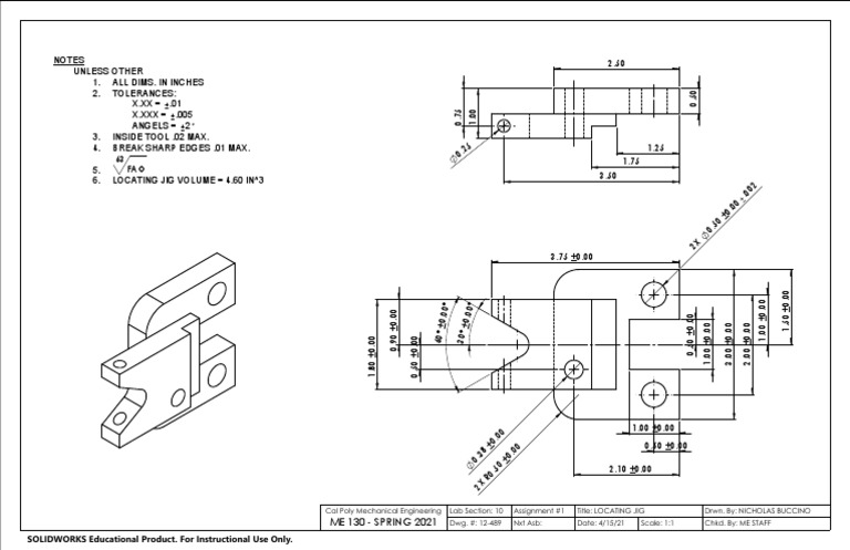 Locating Jig Drawing | PDF | Engineering