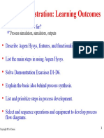 Hysys Demonstration: Learning Outcomes: Process Simulation, Simulators, Outputs