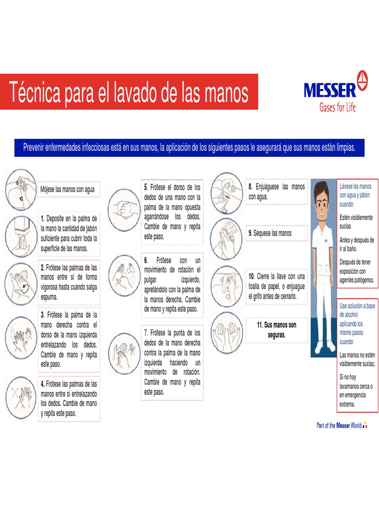 Pasos para un correcto lavado de manos | PDF | Mano | Lavado de manos
