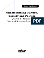 Understanding Culture, Society and Politics: Quarter 2 - Module 7: State and Non-State Institutions