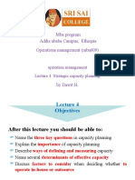 OM Lecture 4 Strategic Capacity Planning