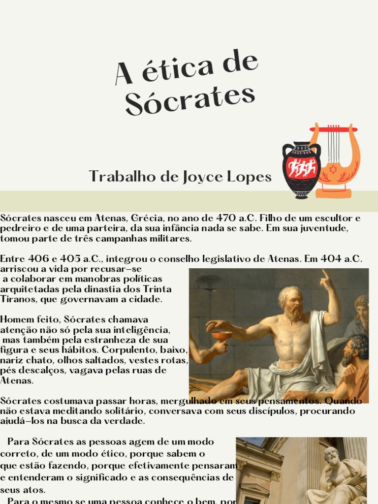 A Ética de Sócrates | PDF | Sócrates | Teorias filosóficas