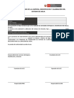 Acta de Realizacion de La Limpieza y Desinfeccion