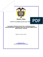 Documento Metodológico de La Zonificación de Susceptibilidad Y Amenaza Relativa Por Movimientos en MASA ESCALA 1:500.000