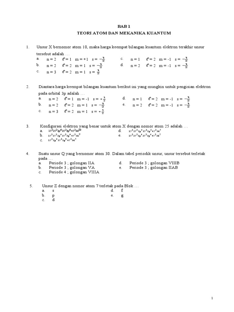 Yuk Mojok!: Contoh Soal Konfigurasi Elektron Golongan Dan Periode