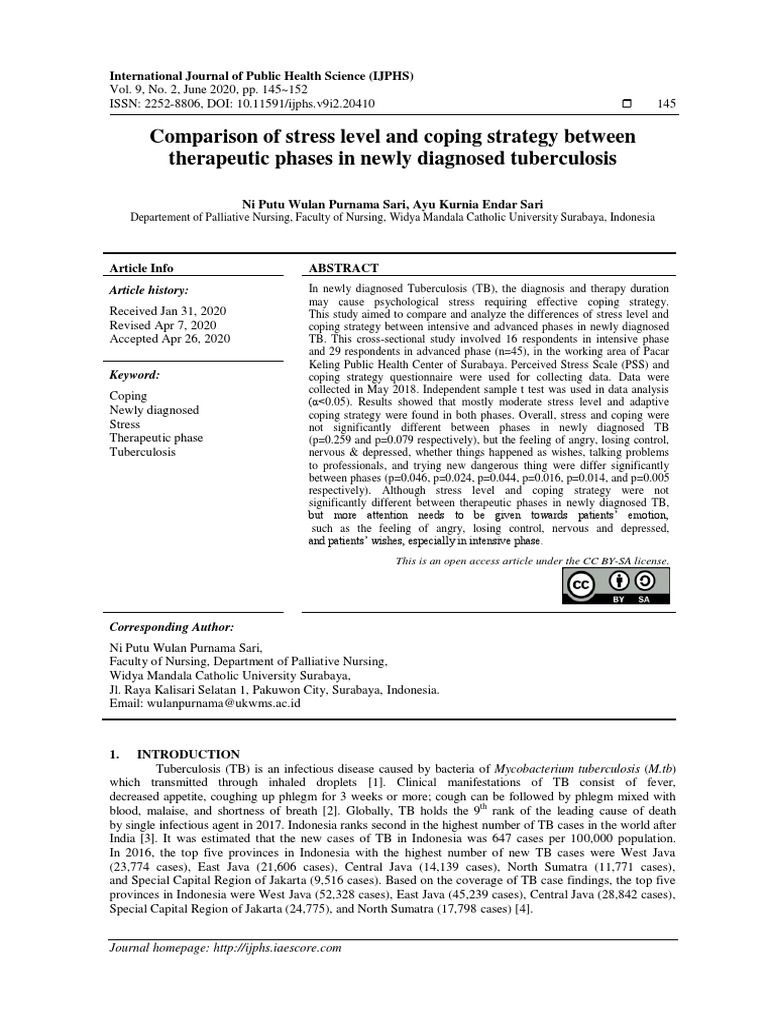 Comparison of Stress Level and Coping Strategy Between Therapeutic ...