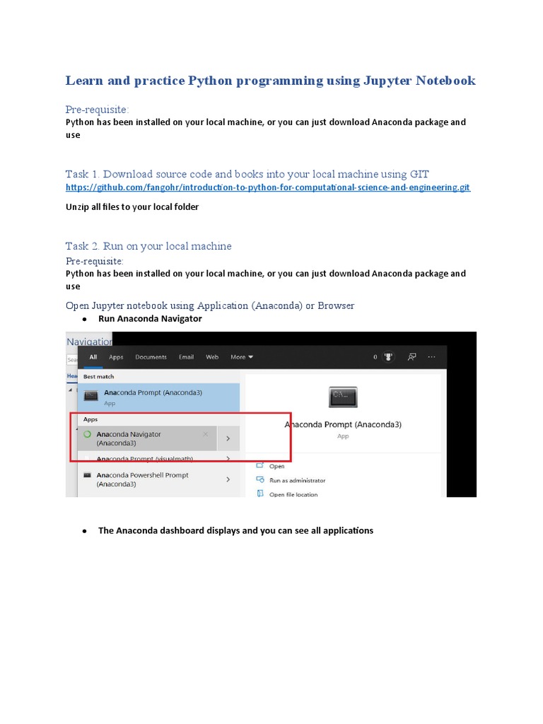 Learn and Practice Python Programming Using Jupyter Notebook - Part1 | PDF