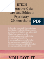 ETECH Interactive Quiz: Law and Ethics in Psychiatry