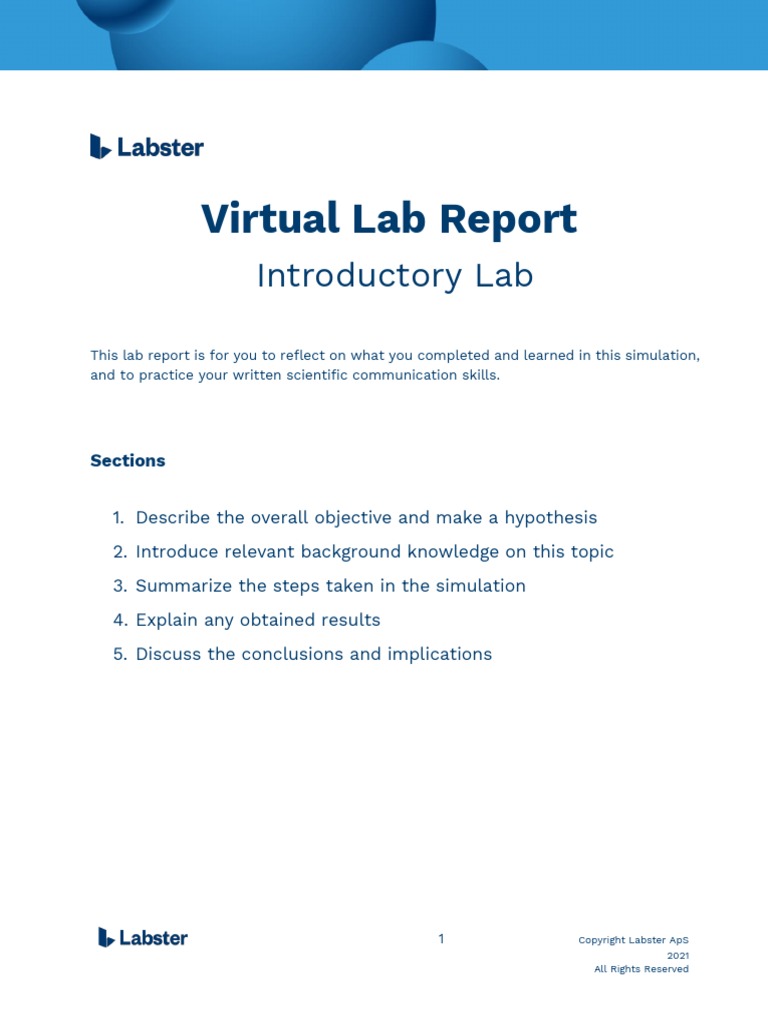Introductory Lab Report Labster PDF Blood Type Osmosis