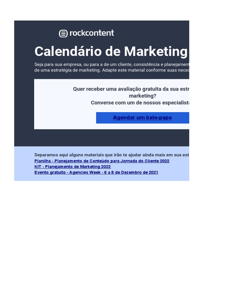 Calendário de Marketing 2022 | PDF | Marketing | Comunicação