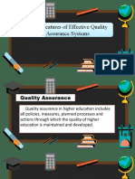 Some Features of Effective Quality Assurance System 1