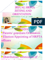 1 Virtual Hrpta Meeting and Orientation: Grade 2